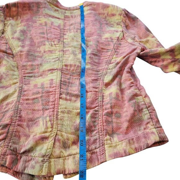 Womens Tie Dye Jacket Blazer Poof Shoulders Button Closure & Pockets  Size 6 - Picture 8 of 11